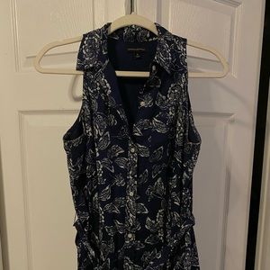 Banana Republic Navy Blue Floral Sleeveless Mini Dress